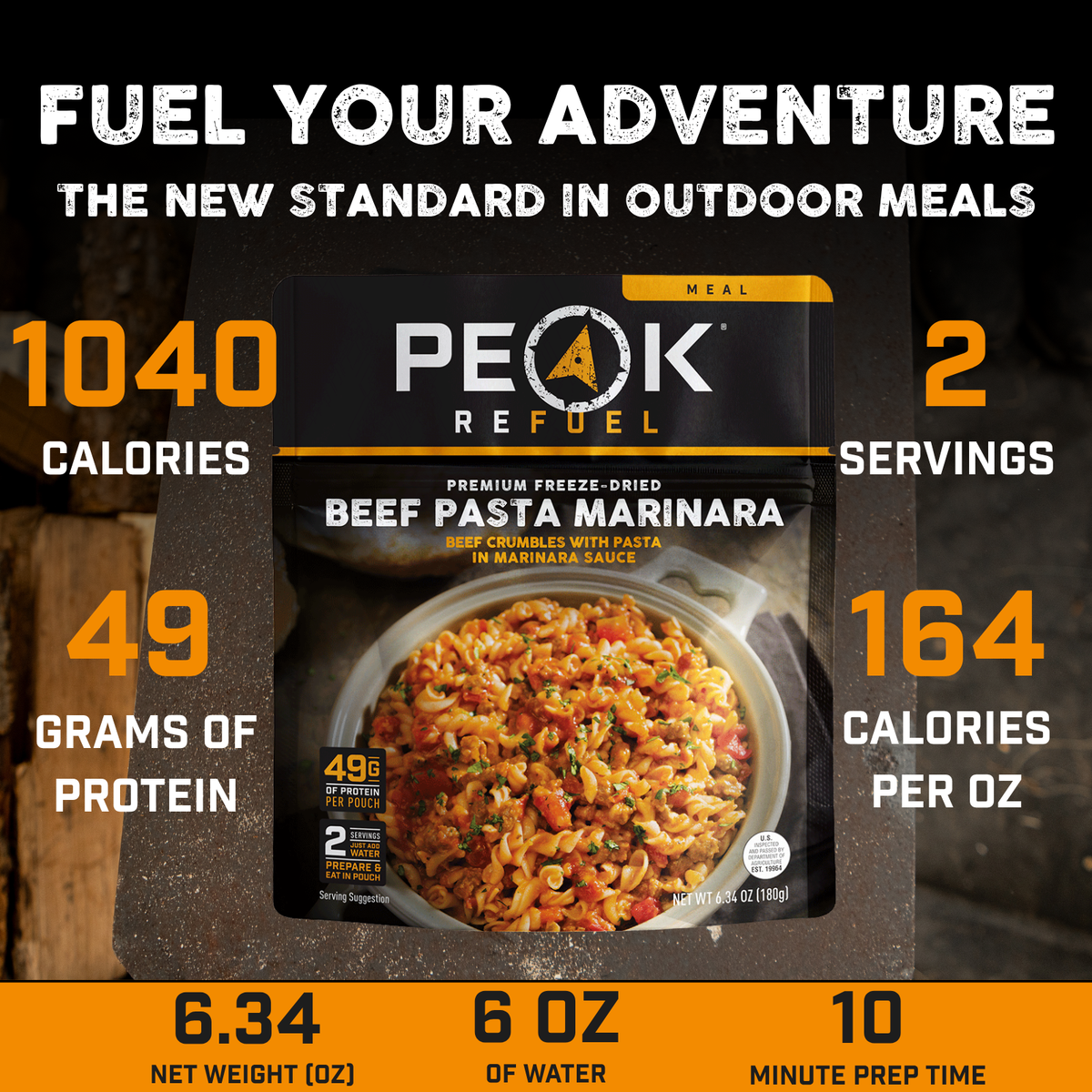 Peak Refuel Beef Pasta Marinara Freeze-Dried Meal — image 3