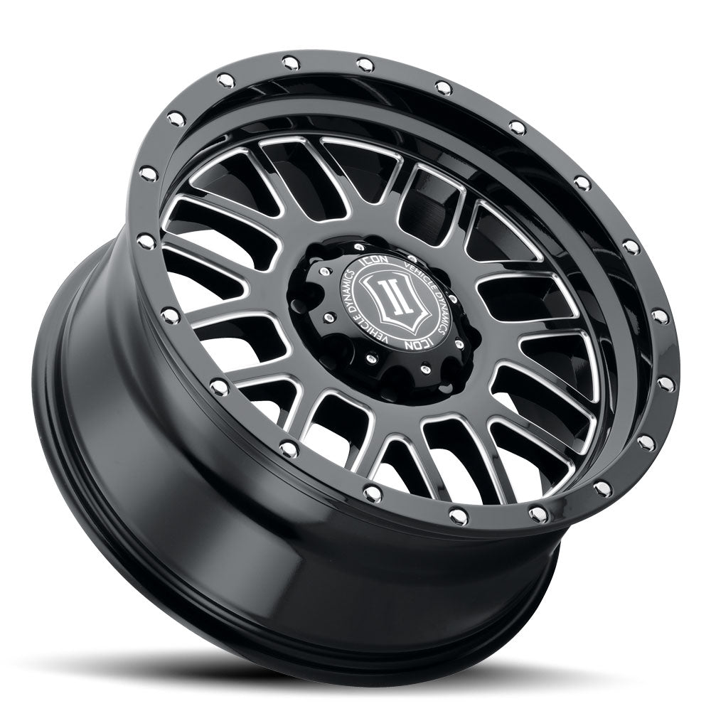 ICON Alloys Alpha 20x9 8x180 +12mm Gloss Black Milled Windows Wheel — image 3