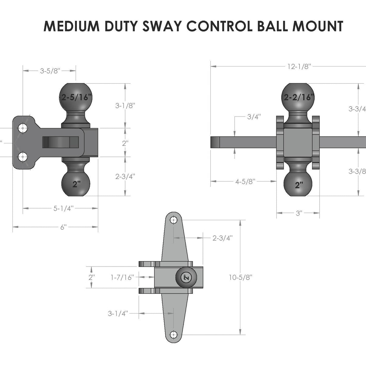 BulletProof Hitches Medium Duty Sway Control Dual Ball Mount — image 4
