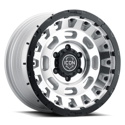 ICON Alloys Hammer PRO 17x8.5 6x5.5 0mm Silver Machined Wheel — image 1