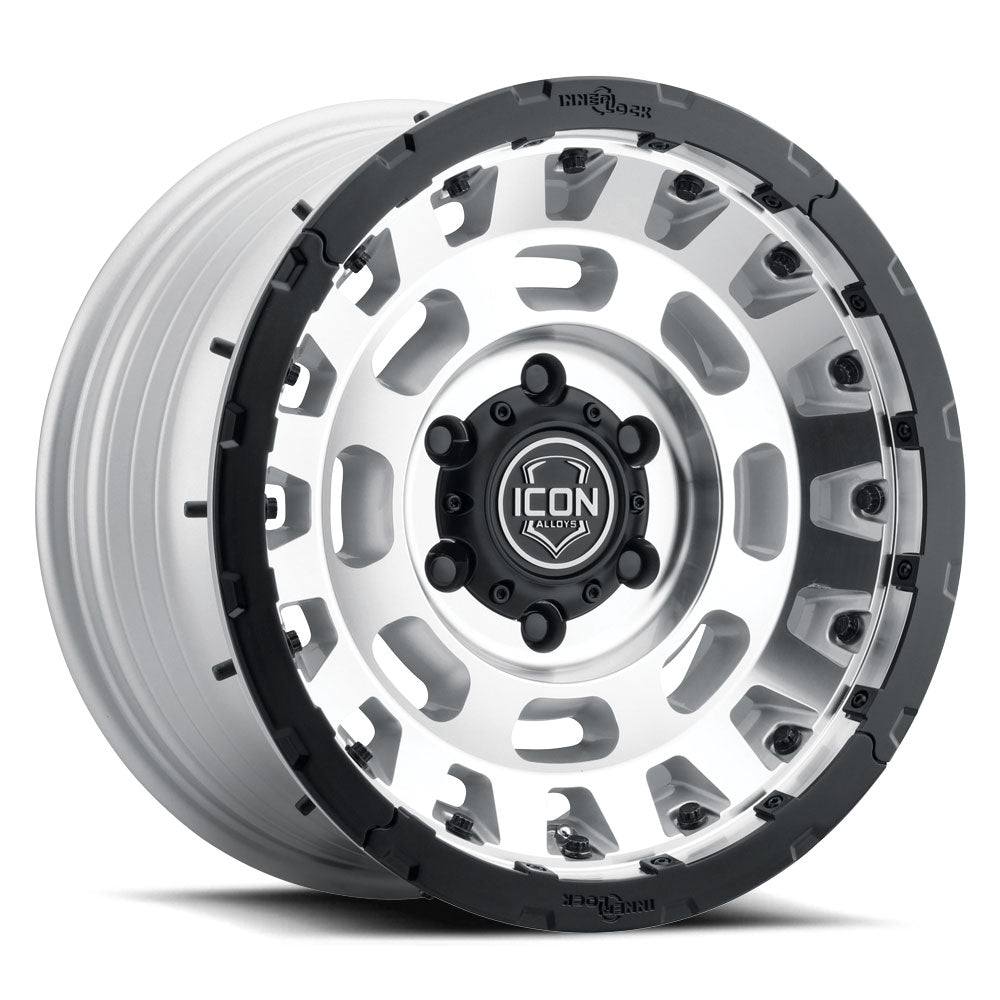 ICON Alloys Hammer PRO 17x8.5 5x150 +25mm Silver Machined Wheel — image 1