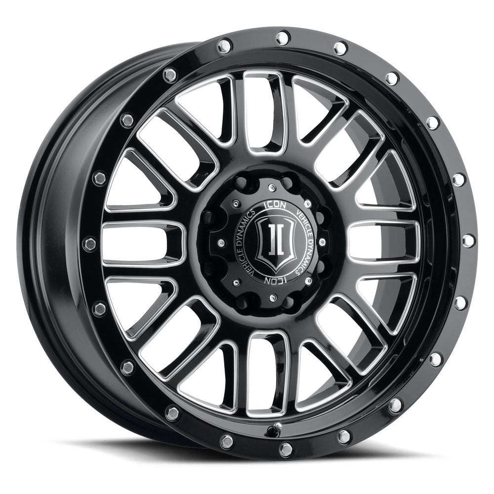ICON Alloys Alpha 20x9 8x180 +12mm Gloss Black Milled Windows Wheel — image 1