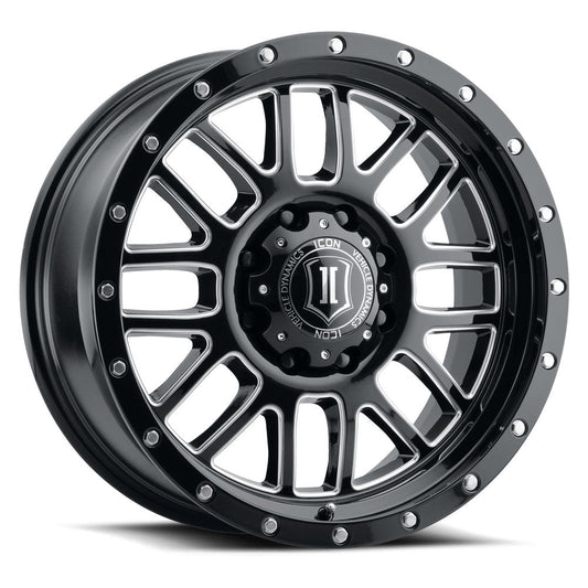 ICON Alloys Alpha 20x9 8x180 +12mm Gloss Black Milled Windows Wheel — image 1