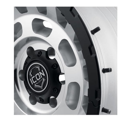 ICON Alloys Hammer PRO 17x8.5 5x150 +25mm Silver Machined Wheel — image 3