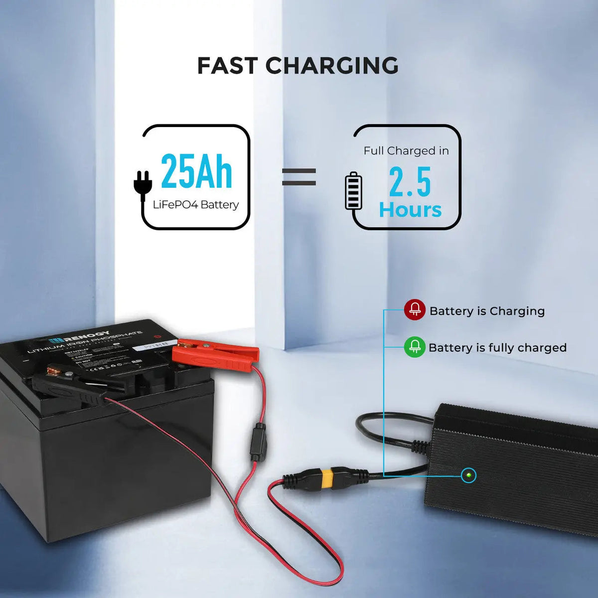 24V 10A AC-to-DC LFP Portable Battery Charger Renogy