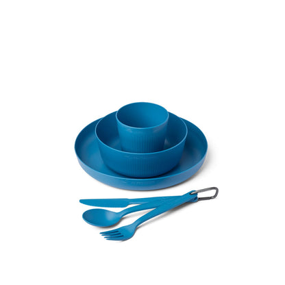 Cendre Blue || Camp Dinnerware Set w/ Mesh Sack