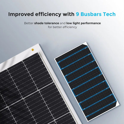 High efficiency 9BB monocrystalline solar cells for flexible panel