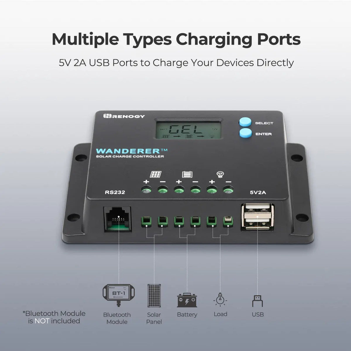 Wanderer 10A PWM Charge Controller Renogy