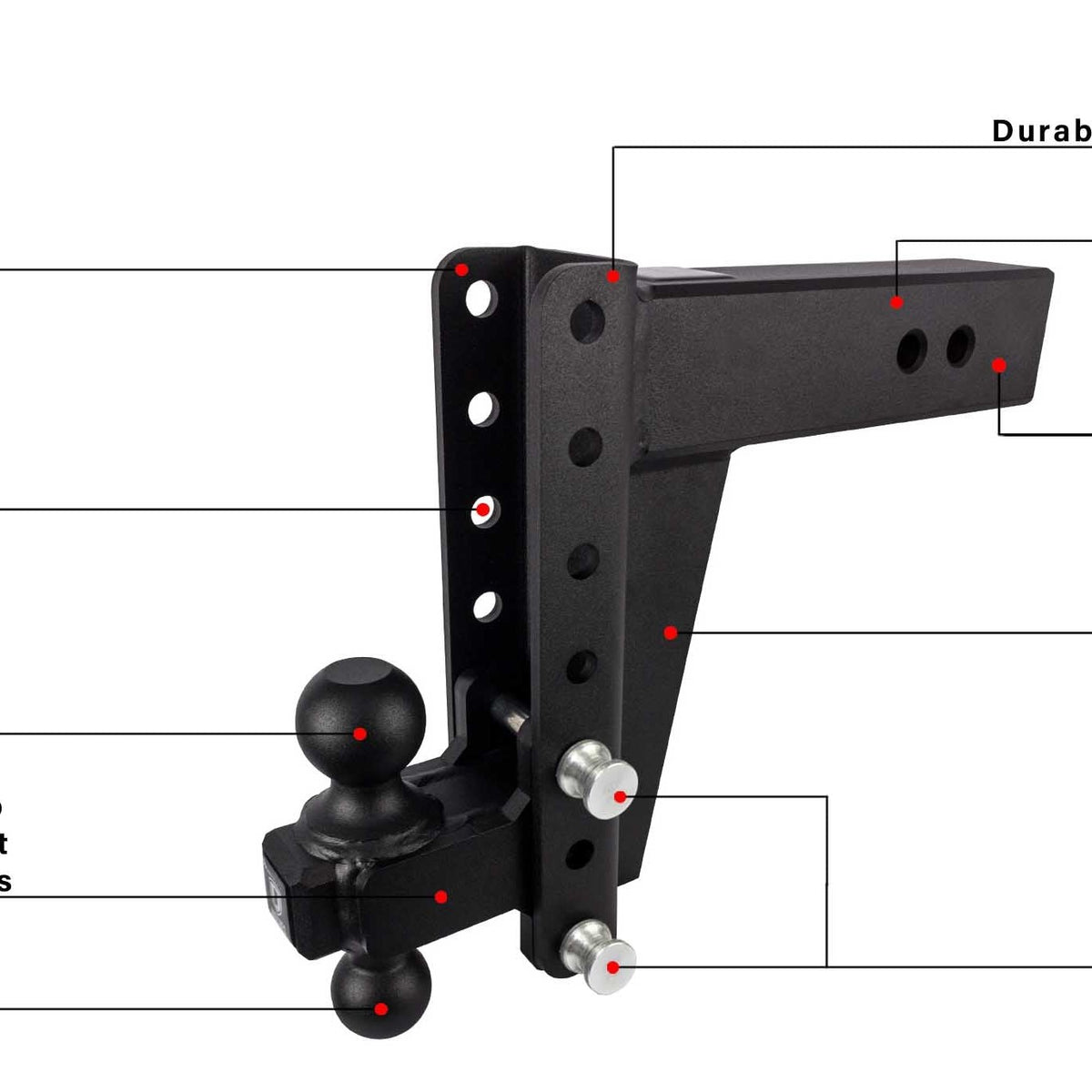 BulletProof Hitches Heavy Duty 3.0" Shank 8" Drop Rise Tow Hitch — image 4