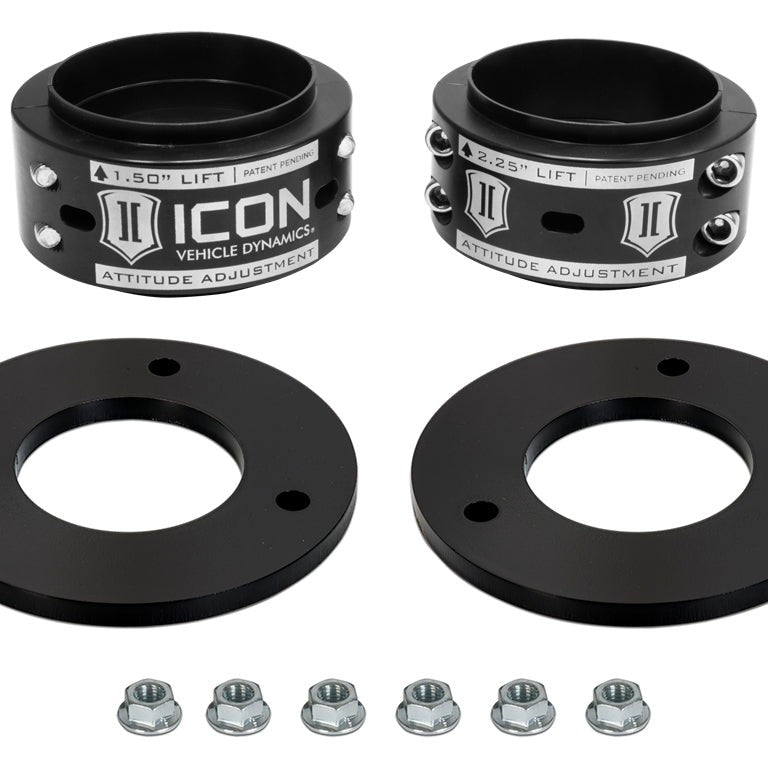 ICON Alloys Attitude Adjustment Collar 0.5-2.25 Inch Front Leveling Kit for 2017-2020 Ford Raptor — image 1