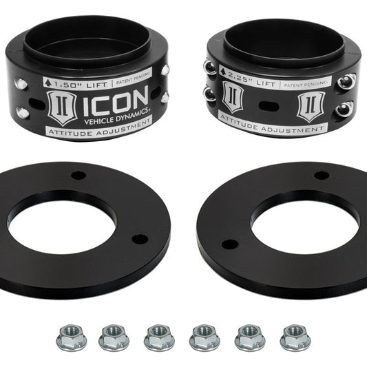 ICON Alloys Attitude Adjustment Collar 0.5-2.25 Inch Front Leveling Kit for 2017-2020 Ford Raptor — image 1