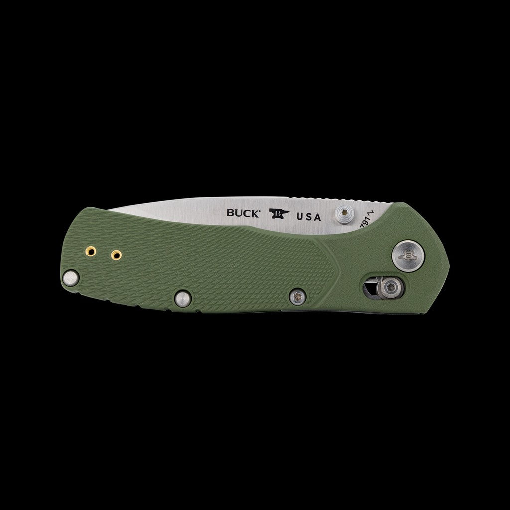 Buck 791 Range Pro Crossbar Lock Folding Knife, Green