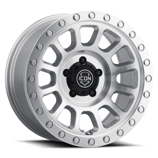 ICON Alloys Hulse 17x8.5 6x5.5 0mm Silver Machined Wheel — image 1