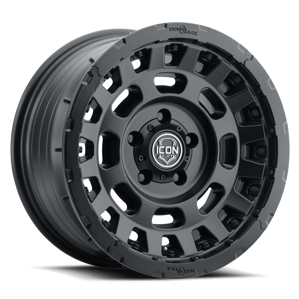 ICON Alloys Hammer PRO 17x8.5 5x150 +25mm Satin Black Wheel — image 1