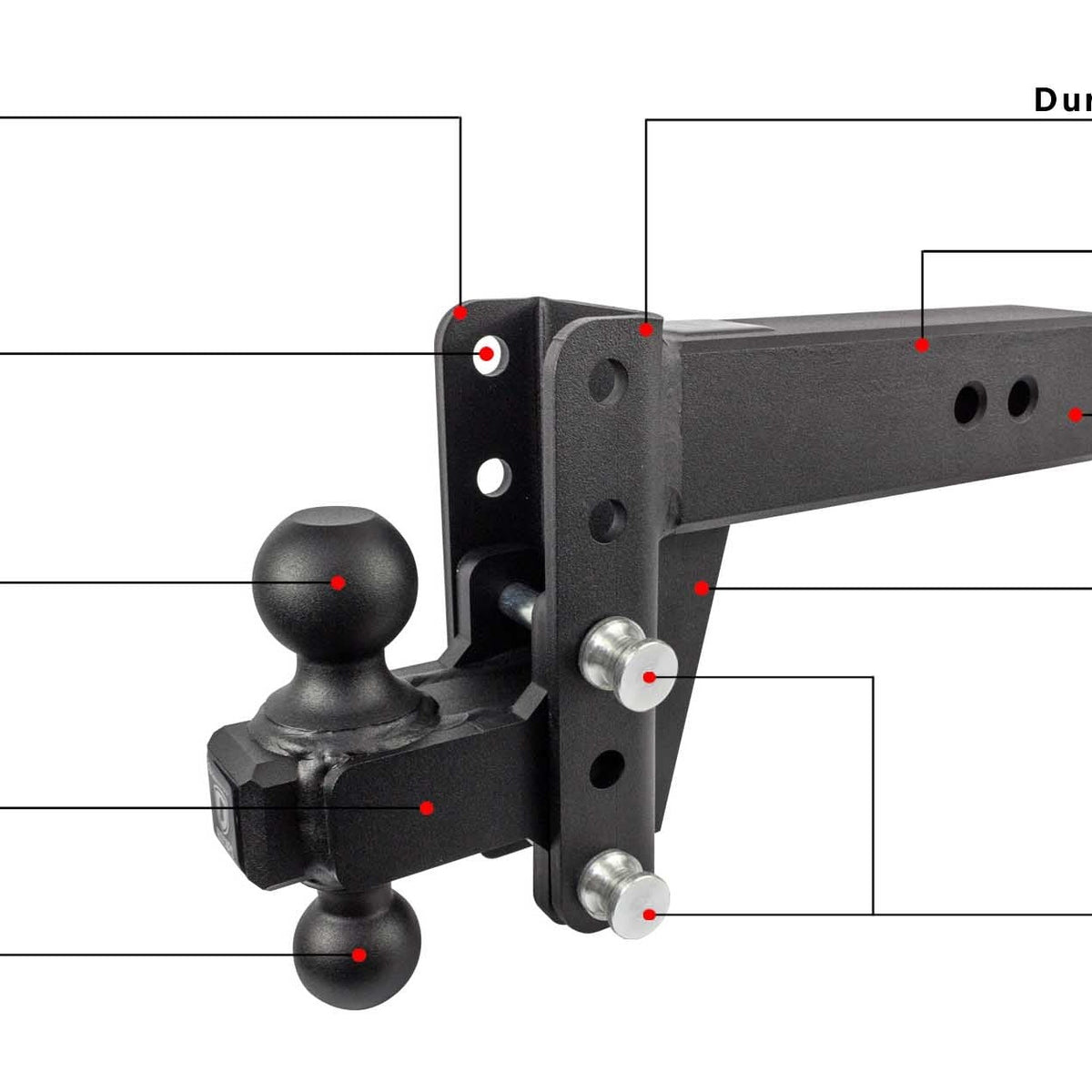BulletProof Hitches 3.0" Heavy Duty 4" Drop/Rise Adjustable Hitch — image 4