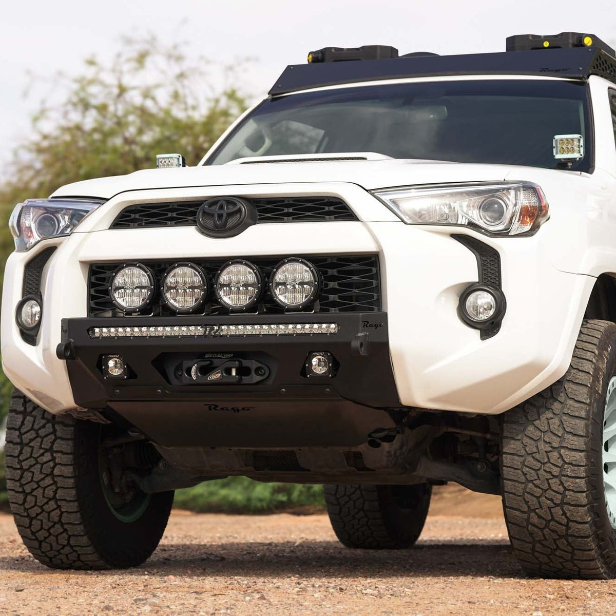 Skid Plate for Center Mount Front Bumpers: 2014-2024 Toyota 4Runner Full Vehicle View