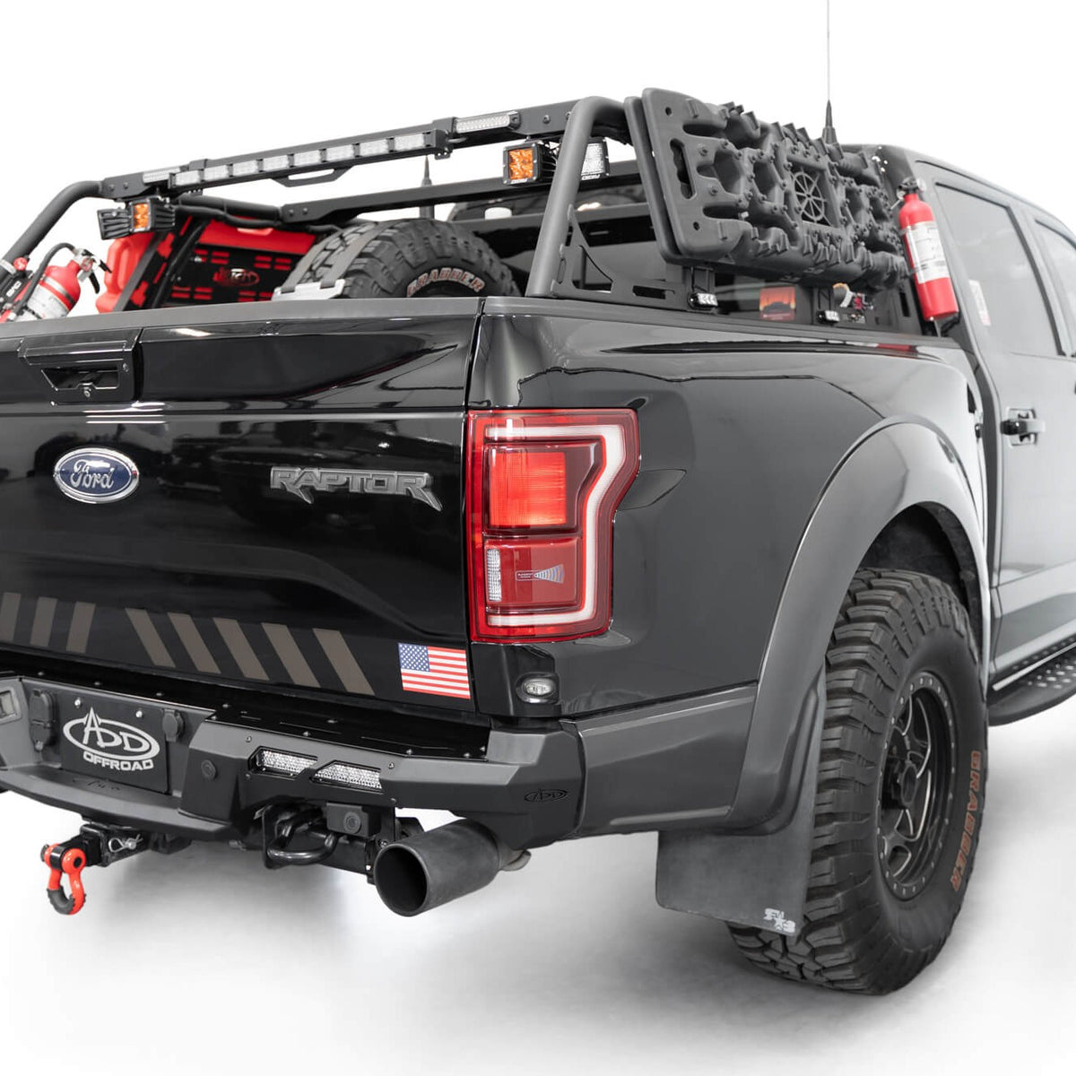 Rear Corner angle of the 2017-2020 Ford F-150 Raptor Phantom Rear Bumper