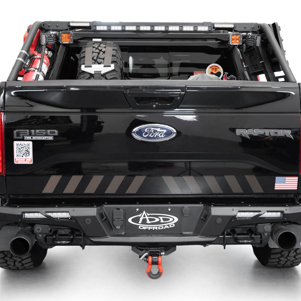 Rear View of the 2017-2020 Ford F-150 Raptor Phantom Rear Bumper