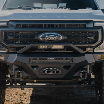 Optional bull bar installed on the Spec Series Front Bumper for the 2017-2022 Ford F-250/350