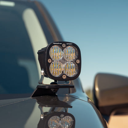 Front angle of our low-profile Ditch Light Brackets for the 2019-2024 Subaru Forester