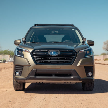 Our Ditch Light Brackets for the 2019-2024 Subaru Forester sit extremely low and close to the A-Pillars without any contact