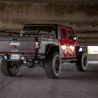 Rear view of the 2020-2023 Jeep Gladiator JT | MTO Series Rear Bumper installed