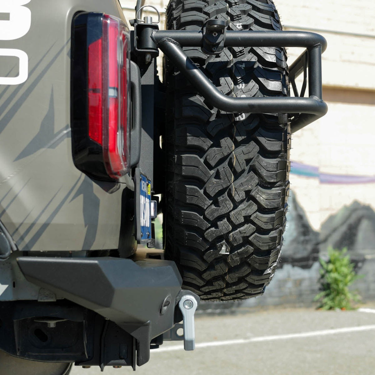 Spec Series Rear Bumper for the 2021-2024 Ford Bronco, side profile with tire carrier