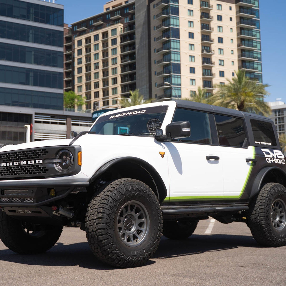 Downtown photoshoot of the Bronco with our Competition Series Bumpers