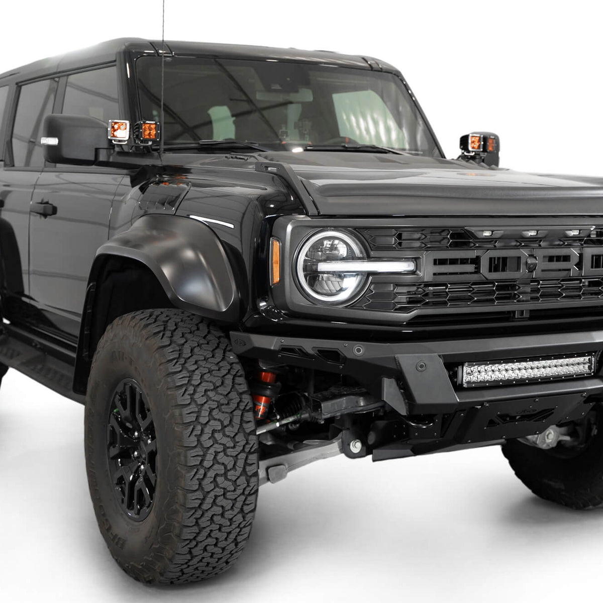 Centered view of the Phantom Front Bumper for the 2022-2023 Ford Bronco Raptor
