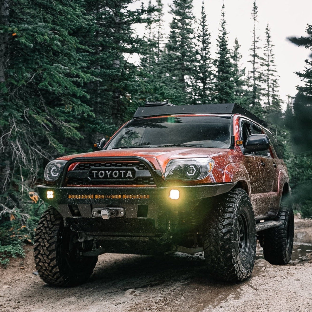 Maroon 4Runner Overland Series Front Bumper 4th Gen 2003-2009