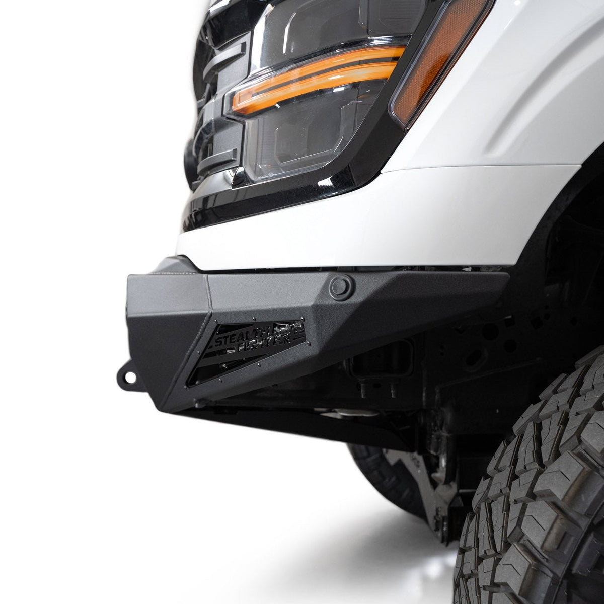 10 Inch Side Lights on the 2024 Ford F-150 Stealth Fighter Winch Front Bumper