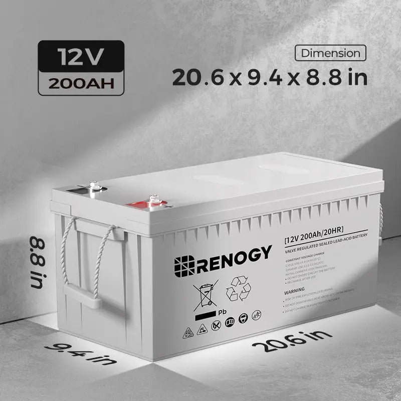 Deep Cycle AGM Battery 12 Volt 100Ah/200Ah Renogy