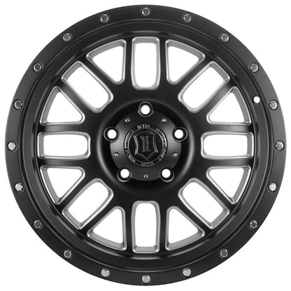 ICON Alloys Alpha 20x9 8x180 +12mm Satin Black Milled Windows Wheel — image 2