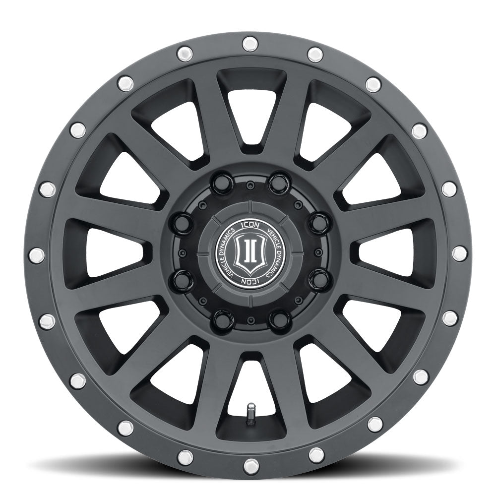 ICON Alloys Compression HD 18x9 8x6.5 +12mm Satin Black Wheel — image 2