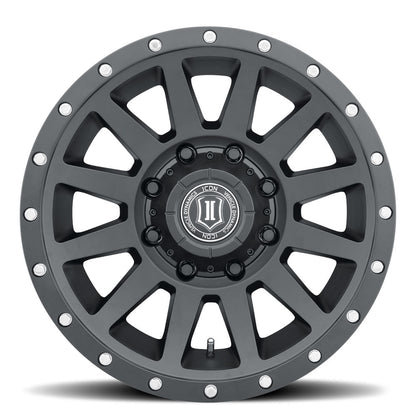 ICON Alloys Compression HD 18x9 8x6.5 +12mm Satin Black Wheel — image 2