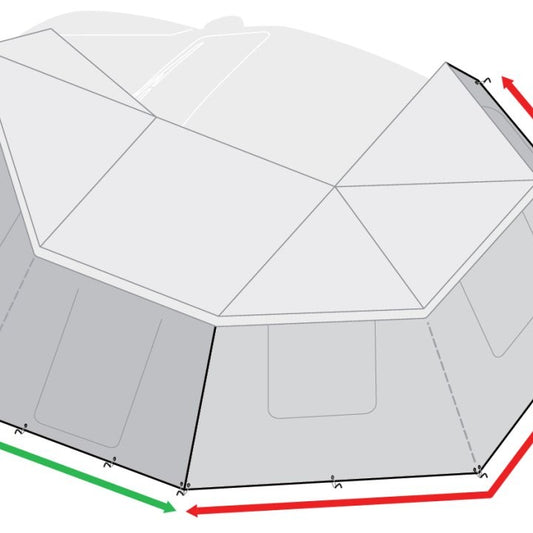270 Degree Awning Shade Walls, fits XL Driver Side Only, 3 Walls, Olive - Tuff Stuff Overland - Awning Shade Wall
