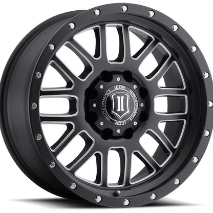 ICON Alloys Alpha 20x9 8x180 +12mm Satin Black Milled Windows Wheel — image 1