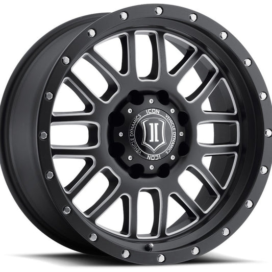 ICON Alloys Alpha 20x9 8x180 +12mm Satin Black Milled Windows Wheel — image 1