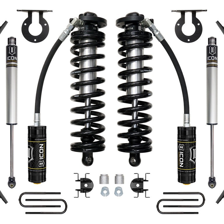 ICON Vehicle Dynamics 2011-2016 Ford F-250/F-350 4WD 2.5-3" Stage 1 Coilover System with Leaf Springs — image 1