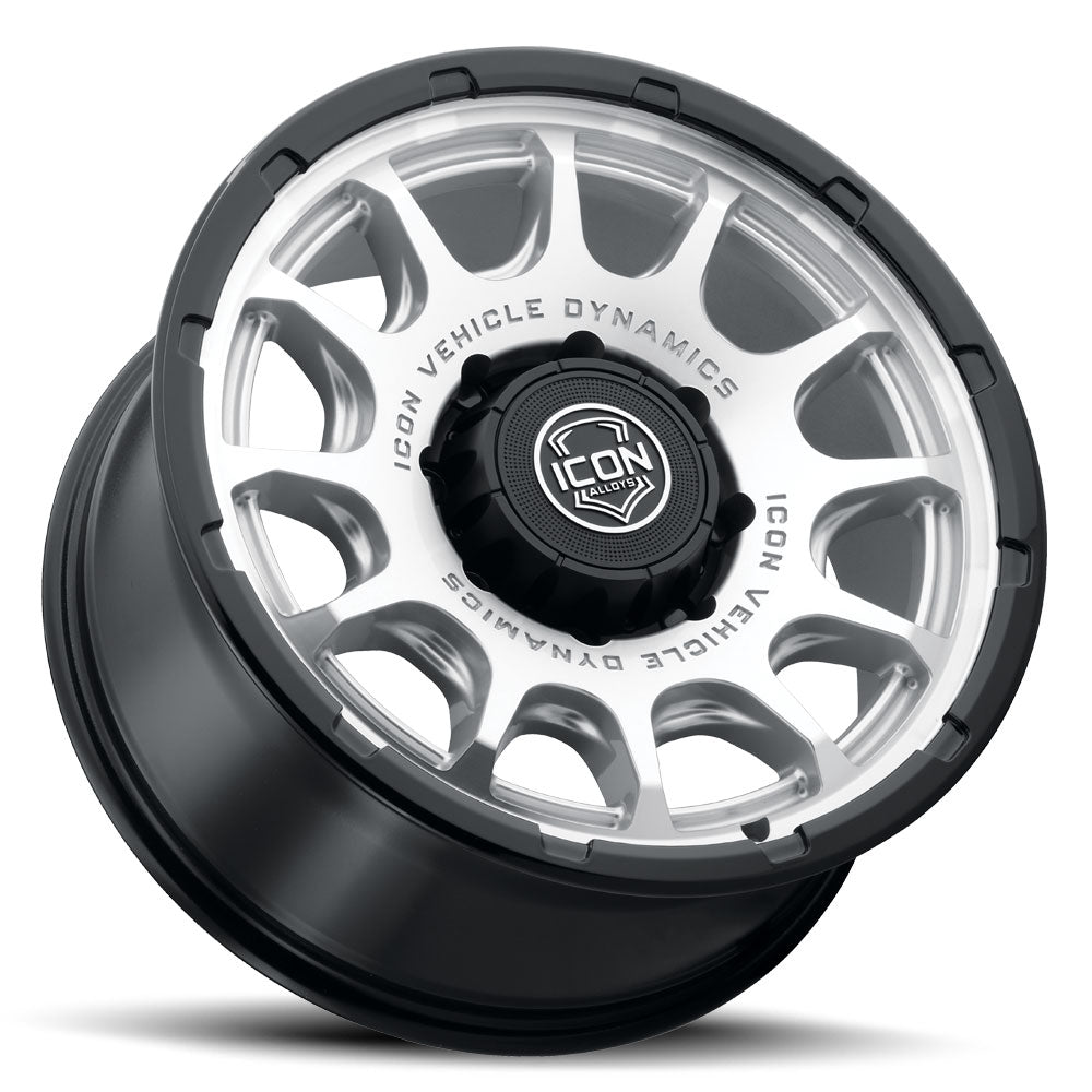ICON Alloys Rancho 20x9 8x170 +6mm Silver Machined Gloss Black Lip Wheel — image 3