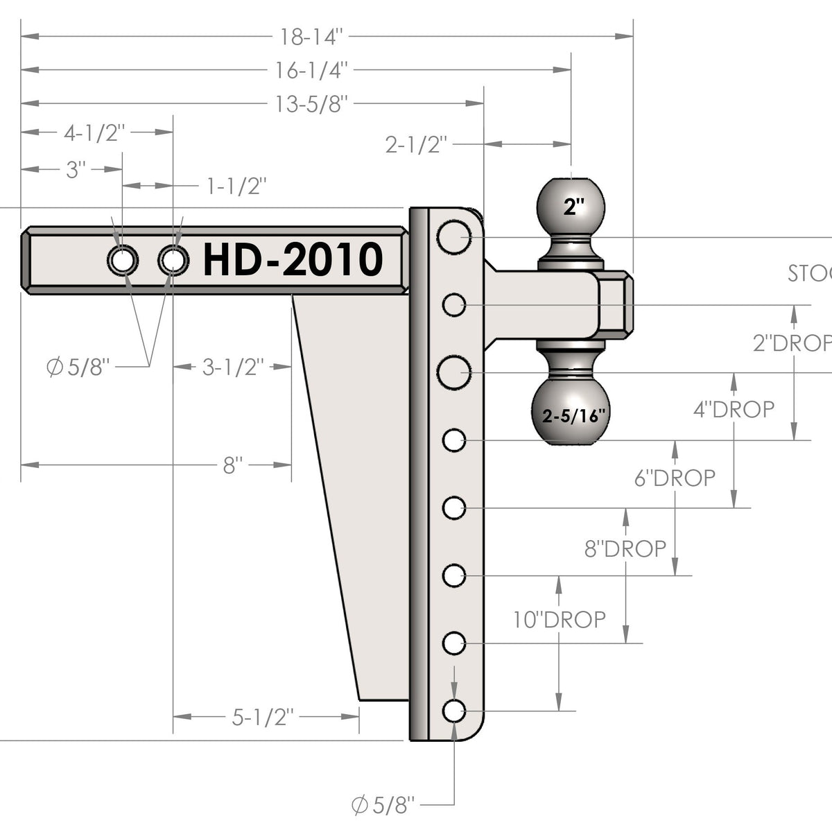 BulletProof Hitches 2.0 Inch Heavy Duty 10 Inch Drop Rise Hitch — image 5