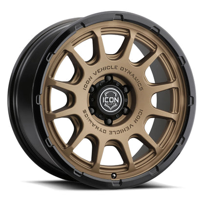 ICON Alloys Rancho 20x9 6x135 +16mm Satin Bronze Gloss Black Lip Wheel — image 1