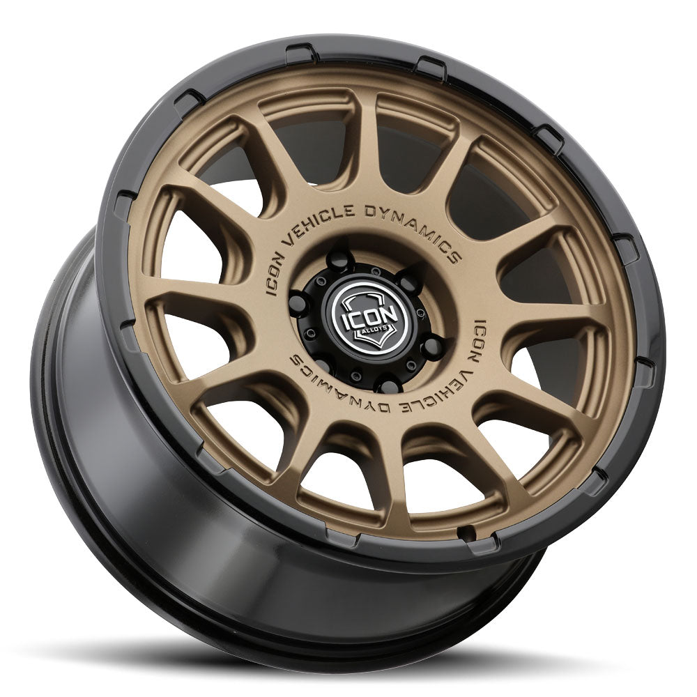 ICON Alloys Rancho 20x9 6x135 +16mm Satin Bronze Gloss Black Lip Wheel — image 3
