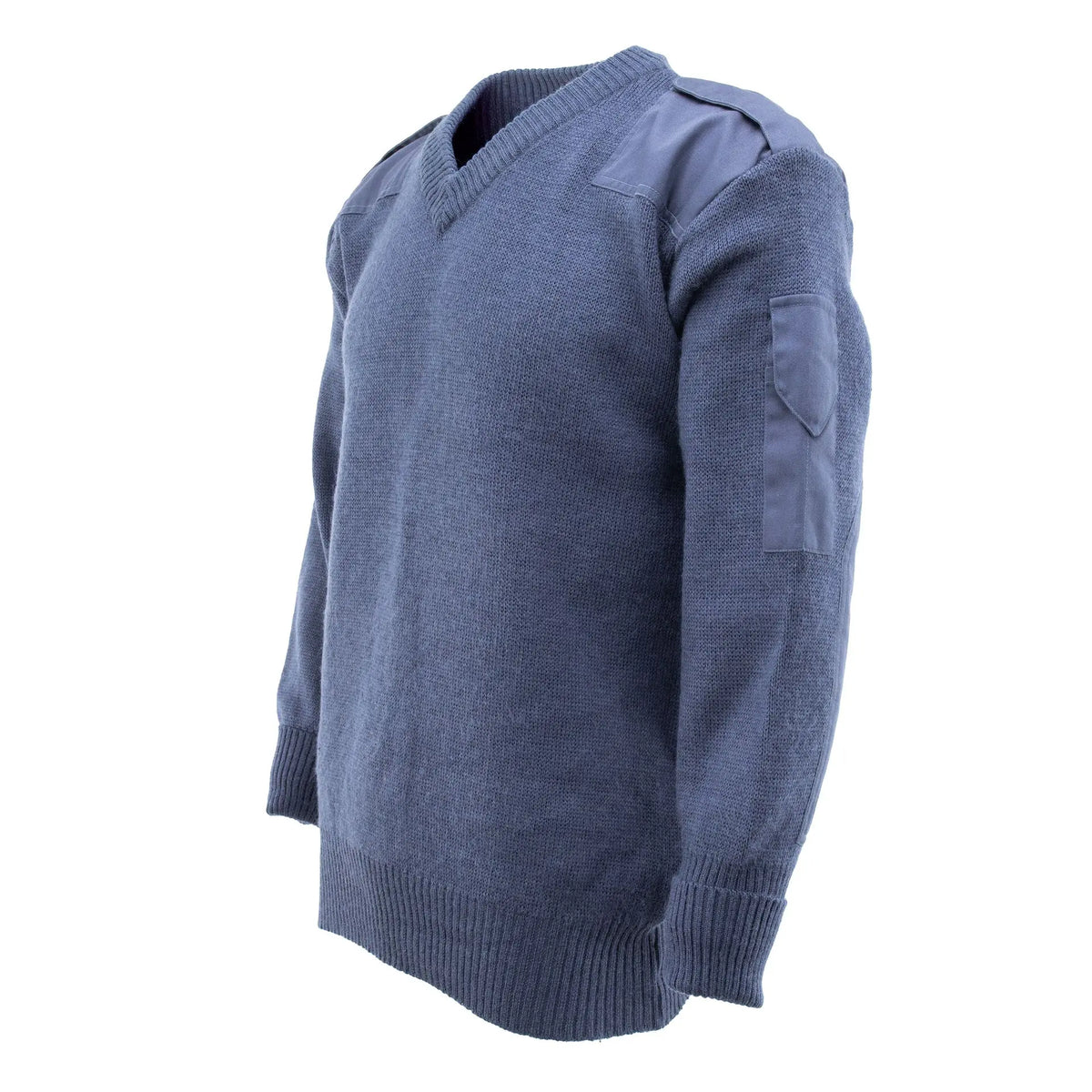 British Army V-Neck Commando Sweater | Wool, Blue