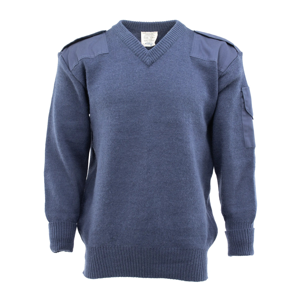British Army V-Neck Commando Sweater | Wool, Blue