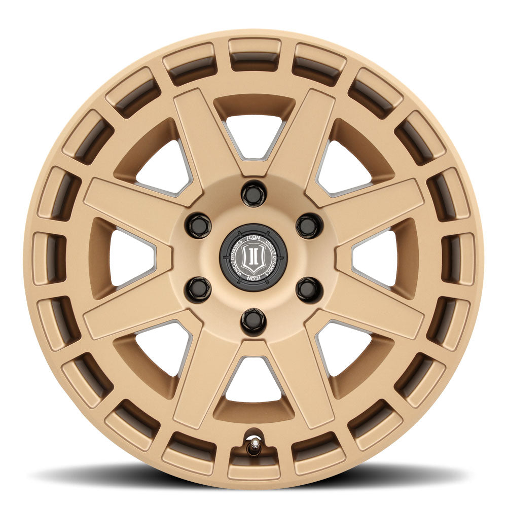 ICON Alloys Compass 17x8.5 6x135 +6mm Satin Brass Wheel — image 2