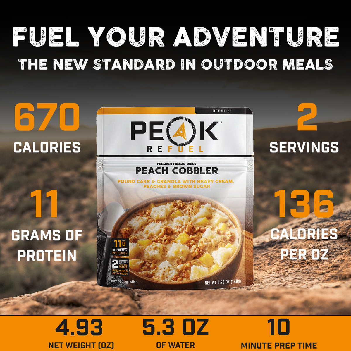 Peak Refuel Peach Cobbler Freeze-Dried Dessert — image 3