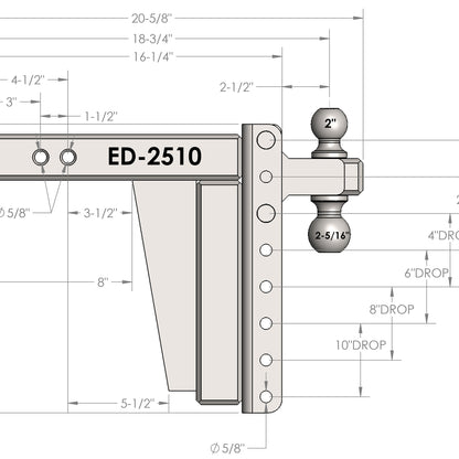 BulletProof Hitches Extreme Duty 2.5" Receiver 10" Drop Rise Hitch — image 4