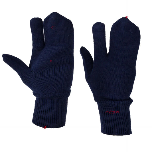 Italian Air Force Navy Blue Wool Trigger Mittens | Unissued