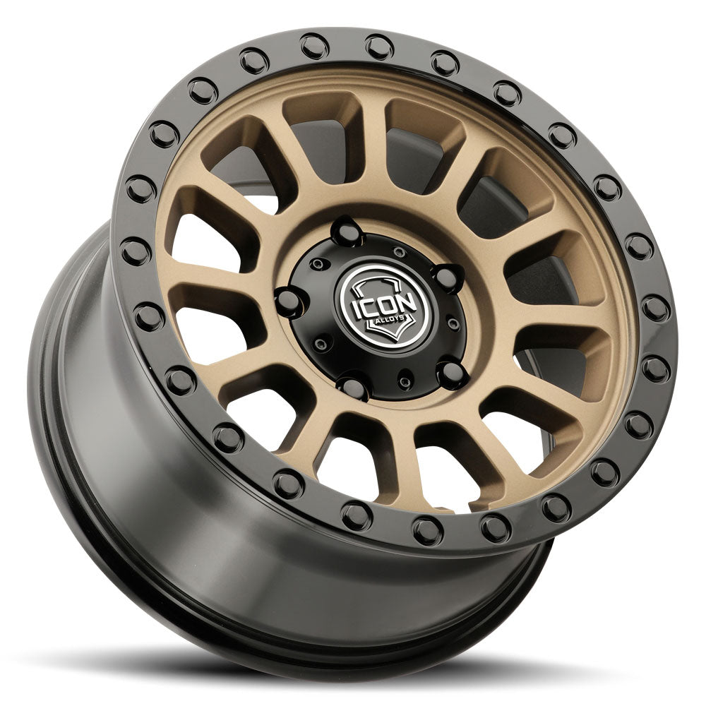 ICON Alloys Hulse 17x8.5 5x150 +25mm Satin Bronze Gloss Black Lip Wheel — image 3